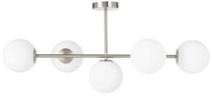 Lampa sufitowa Milano silver 5 kloszy mleczne kule