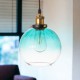 Lampa wisząca szklana kula turkusowa ombre
