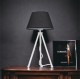 Lampa stojąca biała NEPTUN Mini z czarnym abażurem Karo