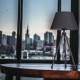 Lampa stojąca czarna NEPTUN Mini z czarnym abażurem Karo