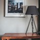 Lampa stojąca czarna NEPTUN Mini z czarnym abażurem Karo