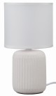 Lampka nocna z abażurem biała ceramiczna ryflowana DION