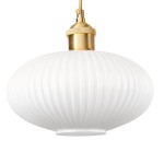 Lampa wisząca szklana Torino duża złota mleczna