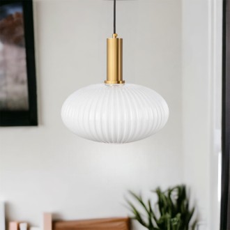 Lampa wisząca szklana MODERNA mleczna DUŻA