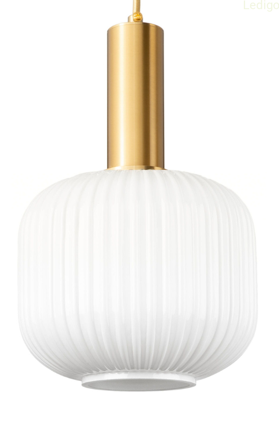 Lampa wisząca szklana MODERNA złota mleczna