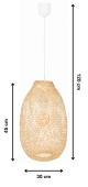 Lampa wisząca BOHO bambusowa podłużna 45cm TH05
