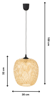 Lampa wisząca czarna BOHO bambusowa 30cm TH11