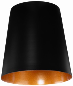 Klosz metalowy czarny stożek złoty środek loft E27 