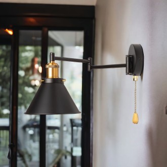 Kinkiet regulowany metalowy wysuwany łańcuszek Antic Brass