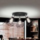 Lampa sufitowa plafon 3 klosze Diament czarny