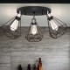 Lampa sufitowa plafon 3 klosze Diament czarny