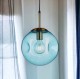 Lampa wisząca szklana kula LAVA BLUE