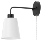 Kinkiet ścienny retro stożek biały z łańcuszkiem