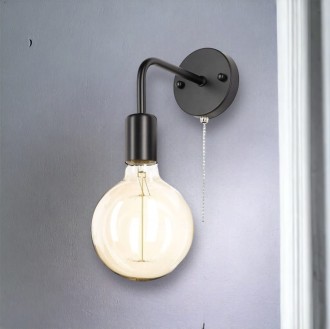 Kinkiet LOFT E27 WST052 czarny włącznik on/off