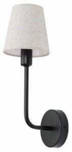 Kinkiet z lnianym abażurem hotelowy czarny Arte