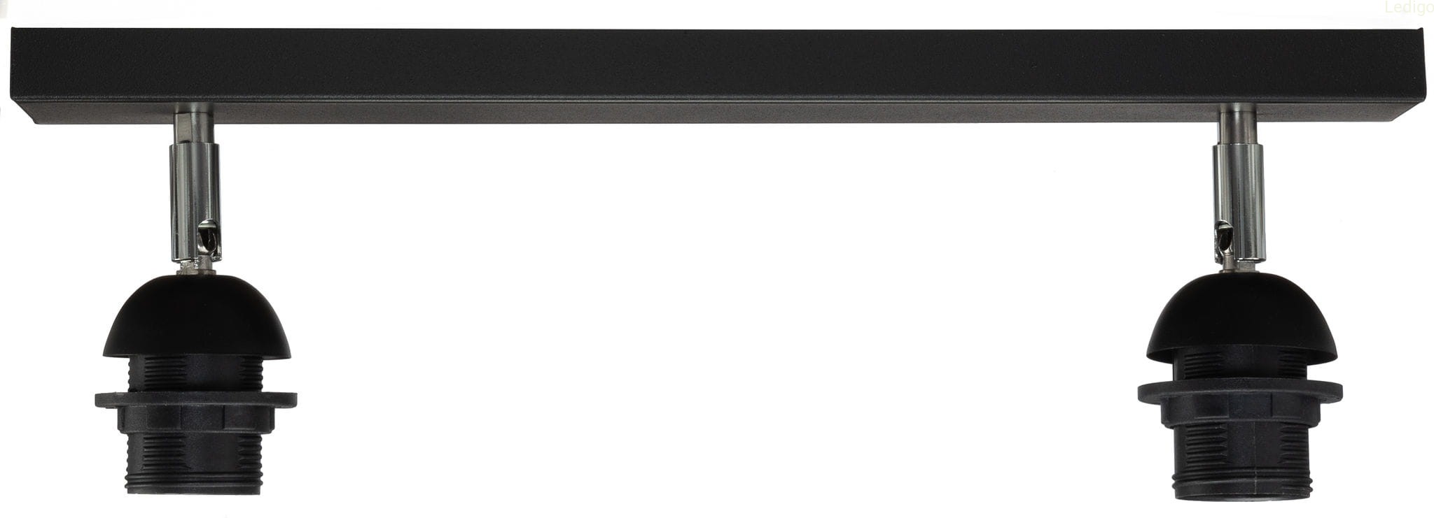 Lampa podwójna listwa czarna gwint E27