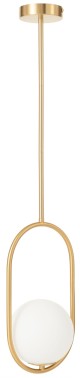 Lampa wisząca złota Milano Ring mleczna kula