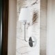 Kinkiet z abażurem hotelowy srebrny Arte