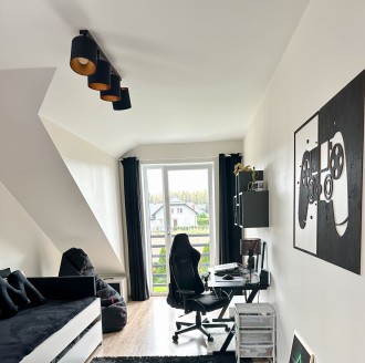 Lampa sufitowa listwa 4 czarna abażur Oro LED