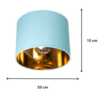 Abażur walec Oro błękitny złoty środek 20 cm gwint E27