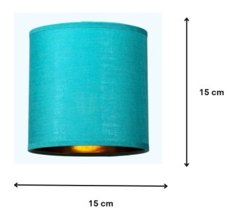 Abażur mały walec Oro turkusowy złoty środek 15 cm gwint E27