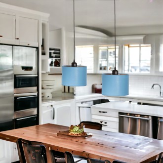 Abażur walec Oro granatowy złoty środek 20 cm gwint E27