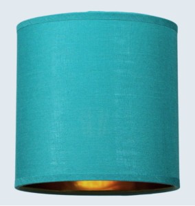 Abażur mały walec Oro turkusowy złoty środek 15 cm gwint E27