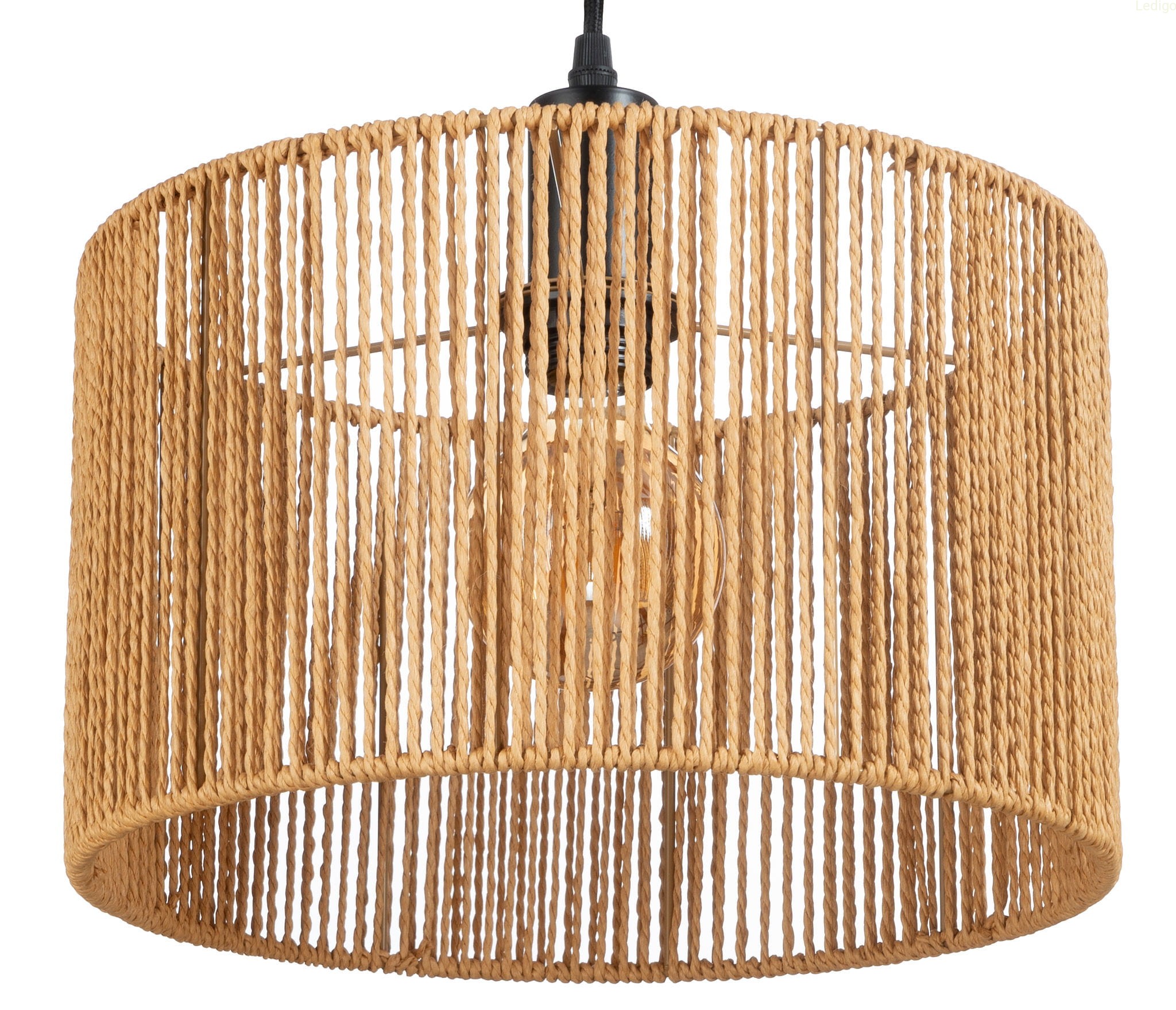 Lampa wisząca naturalna pleciona WALEC boho 30 cm