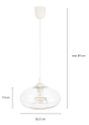 Lampa wisząca szklana przezroczysta Cairo biała zawieś