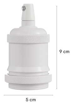 Oprawka dekoracyjna Vintage E27 metalowa biała matowa