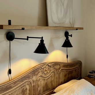 Kinkiet regulowany wysuwany z kablem Matt Black