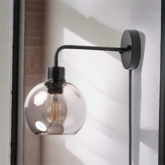 Kinkiet ścienny retro Venus klosz grafitowy z kablem