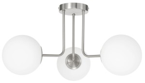 Lampa sufitowa silver Milano żyrandol 3 klosze mleczne kule