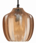 Lampa wisząca szklana Chevron złota bursztynowa 