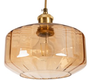 Lampa wisząca szklana złota bursztynowa Haga