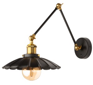 Kinkiet metalowy regulowany Retro Lamina z włącznikiem