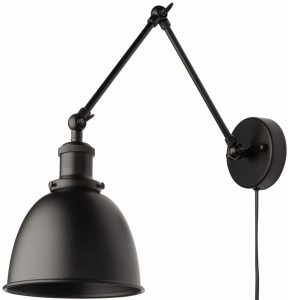 Kinkiet metalowy regulowany Rustic czarny z kablem