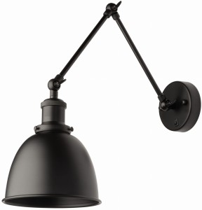 Kinkiet metalowy regulowany Rustic czarny z włącznikiem