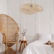 Lampa wisząca do sypialni ażurowa bambusowa