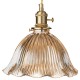 Lampa wisząca szklana złota bursztynowa ryflowana