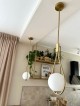 Lampa wisząca złota Milano Rosa mleczna kula