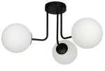 Lampa sufitowa black mat Milano żyrandol 3 klosze mleczne kule