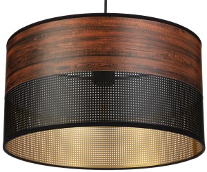 Lampa wisząca wenge czarna abażur złoty środek