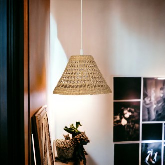 Lampa wisząca Africa BOHO trawa morska biała PHU05