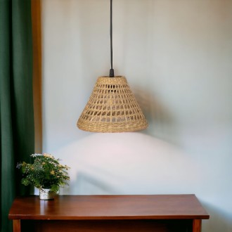 Lampa wisząca BOHO Africa trawa morska czarna PHU05
