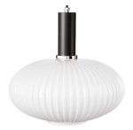 Lampa wisząca szklana MODERNA duża mleczna czarna zawieś