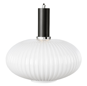 Lampa wisząca szklana MODERNA duża mleczna czarna zawieś
