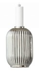 Lampa wisząca szklana MODERNA Slim lustrzana grafitowa biała zawieś