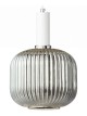 Lampa wisząca szklana MODERNA lustrzana grafitowa biała zawieś
