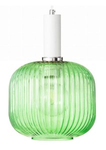 Lampa wisząca szklana MODERNA zielona biała zawieś